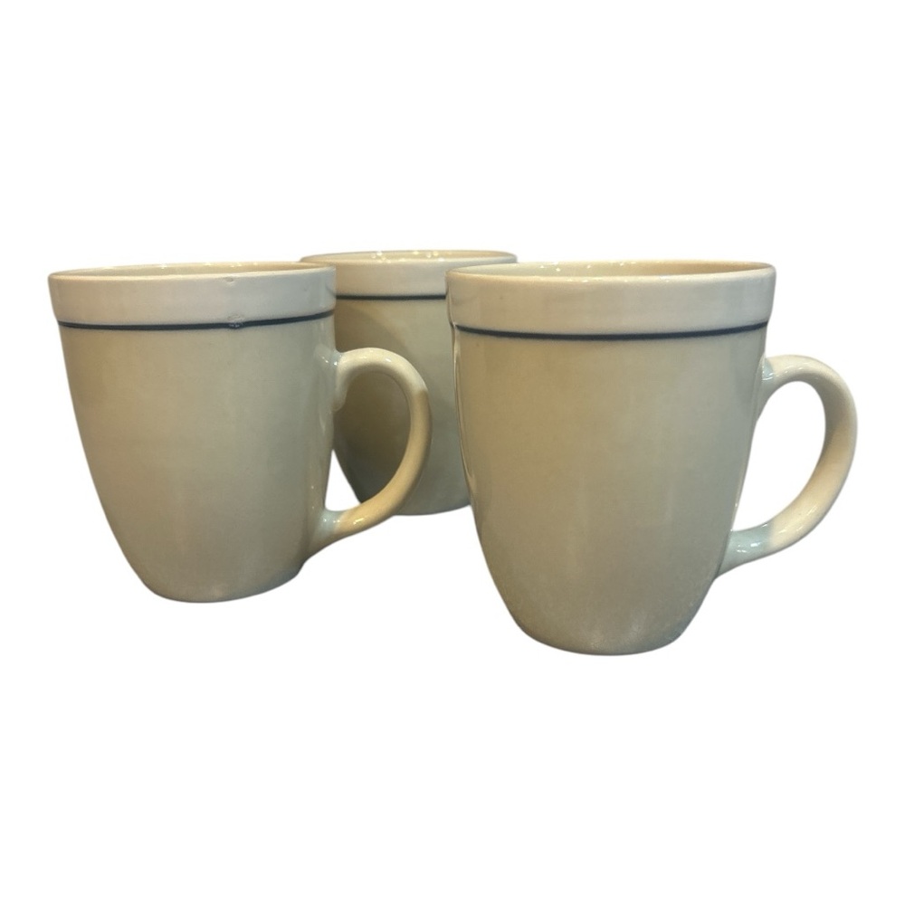 Gibson Cream and Navy Coffee Mug Set of 3